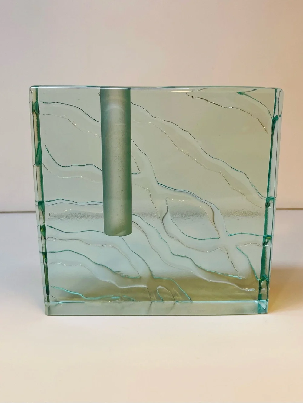 Stunning art glass sculpture/bud vase by artist Stephen Schlanser